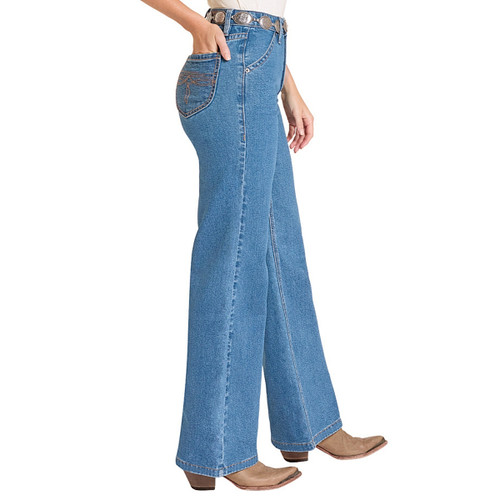 Rock & Roll Denim Round Pocket Wide Leg Jeans SIDE