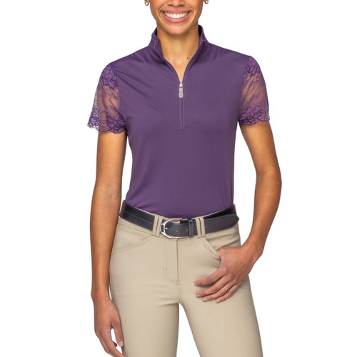Kastel Denmark Violet Lace Cap Sleeve 1/4 Zip