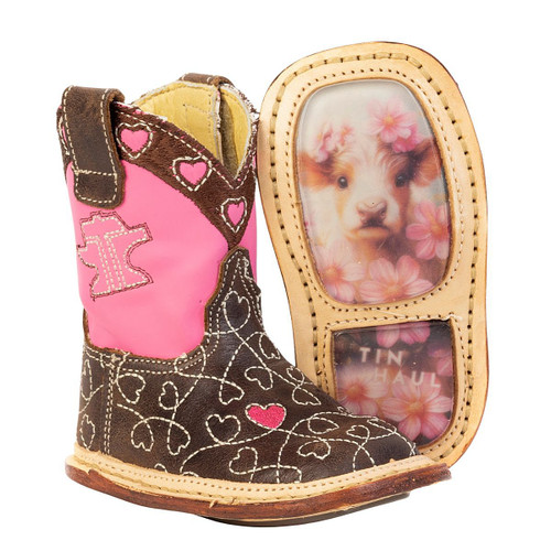 Infant Tin Haul Lil Sweetheart Cowgirl Boots SIDE, SOLE