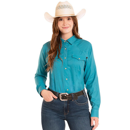 Rock & Roll Denim Tek Western LS Shirt PEACOCK