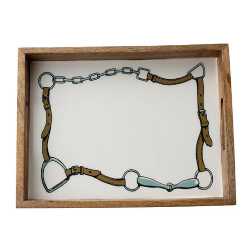 Huntley Equestrian Bridle & Bit Large Serving Tray