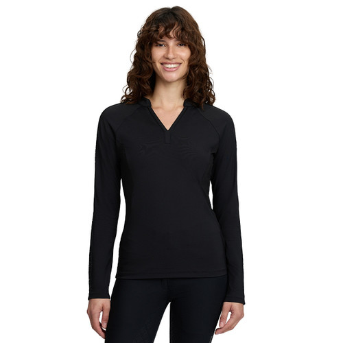 LeMieux Lisa Mesh Long Sleeve Base Layer BLACK FRONT