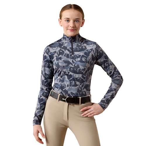 Girls Ariat 1/4 Zip LunaVeil LS Baselayer POLAR FRONT