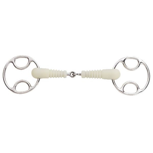 467590 Happy Mouth Loop Ring Ribbed Single Joint Gag Bit