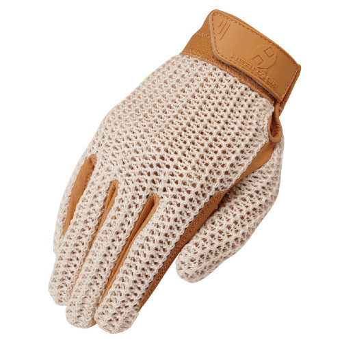 Heritage Crochet Riding Gloves Tan