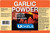 Uckele Garlic Powder for Horses label