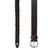 B Vertigo Braided Leather Belt dark brown ends