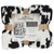 Wrangler Black & White Cow Stretchy Throw PACKAGING