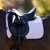LeMieux Suede Dressage Square Pad LILAC IN USE