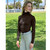 Harcour Venti Mock Neck Perforated Tech Shirt CHOCOLATE