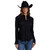 Stetson Floral Embroidery Rayon Snap Shirt BLACK FRONT