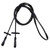 Lumiere Rubber Rolled Reins + Stops BLACK