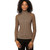 Kastel Denmark Camel Basketweave Mock Neck Mesh Raglan LS Shirt FRONT