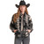 Rock & Roll Denim Paisley Sherpa Snap Jacket BLACK FRONT