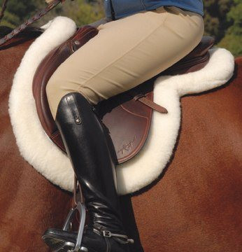 Mattes Hunter Sheepskin Saddle Pad with  tack