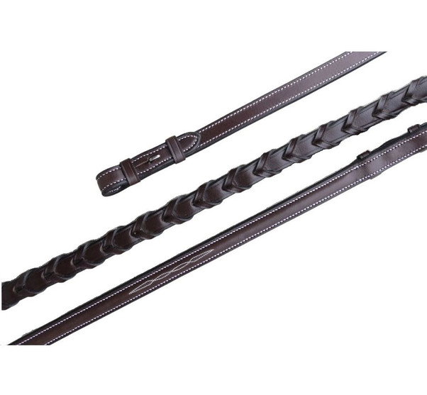 Black Oak Fancy Stitch Laced Reins