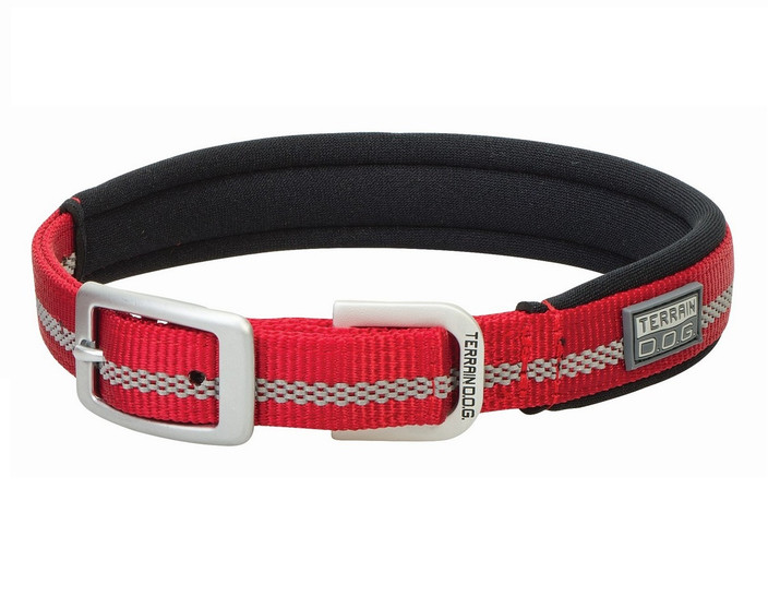 Terrain DOG Reflective Neoprene Lined Collar 3/4" RED