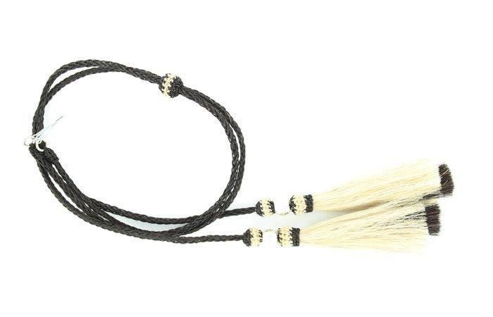 Horsehair Silver Balls & Tassels Stampede String natural