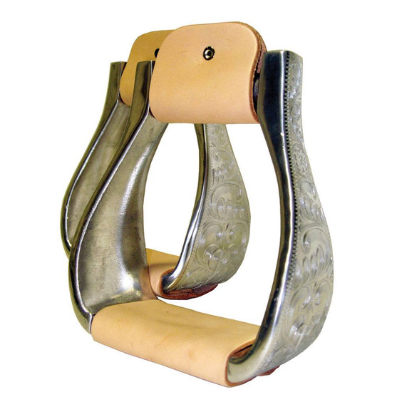 Aluminum Engraved Roping Stirrups for Western Saddle