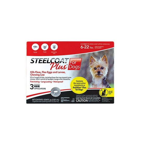 Steelcoat Plus for Dogs 6-22lb
Orange Box