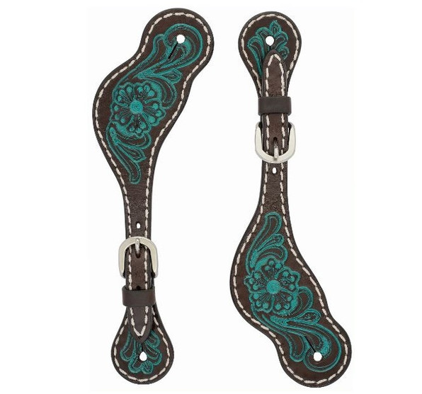 TC Turquoise Flower Spur Straps
by Weaver