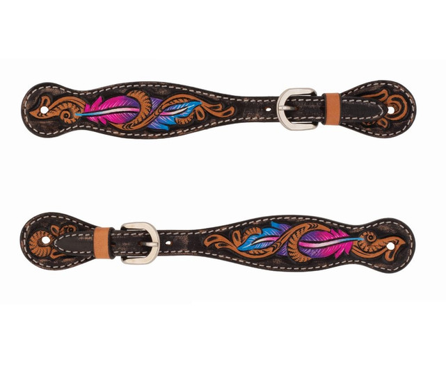 Turquoise Cross Twisted Feather Spur Strap
by Weaver Leather