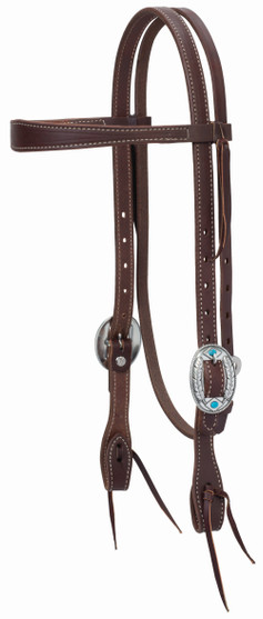 Weaver Feather Slim Brow Headstall
Canyon Rose Harness Leather