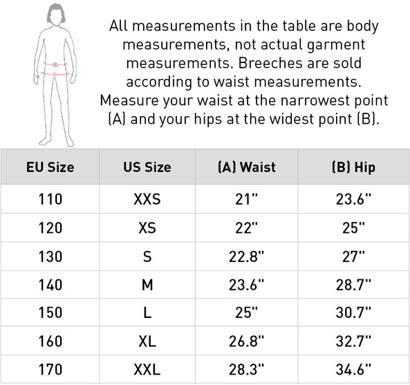 Horze Kids Allison Denim Breeches Full Seat size guide