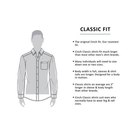 Cinch Plaid Button Down Shirt Long Sleeve fit guide