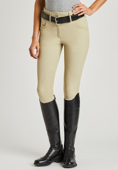 Hadley Curvy Fit Breeches Knee Grip TAN front