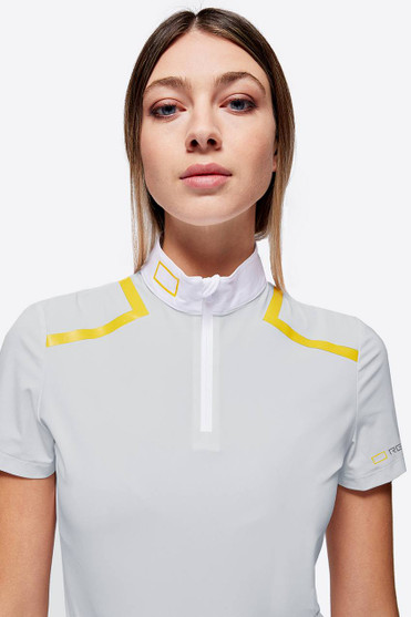 RG Zip Competition Polo Short Sleeve lt grey closeup