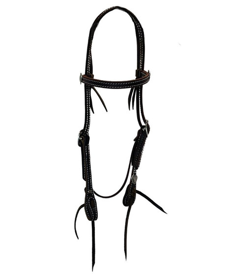 Buckaroo Leather Heart Concho Brow Headstall