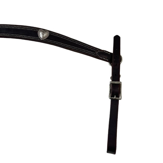 Buckaroo Leather Heart Concho Breast Collar tug