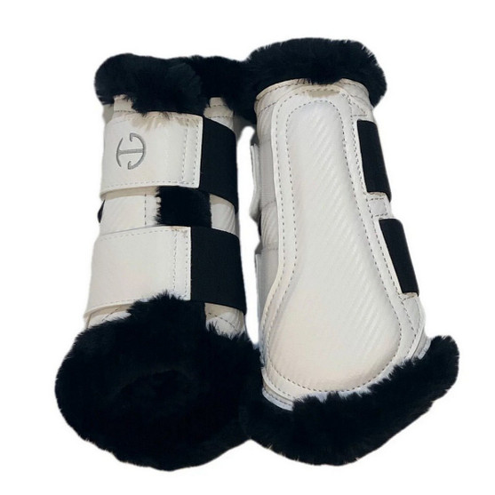 Halter Ego Brushing Boots WHITE/BLACK PAIR