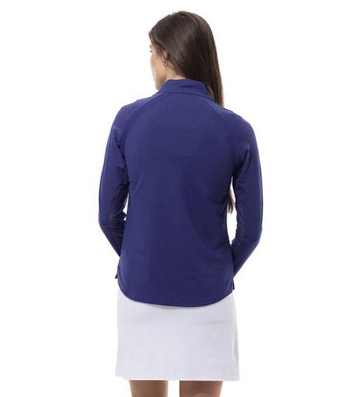 SanSoleil SolTek Blueberry Solid Raglan Shirt BACK