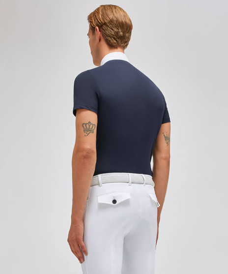 Men's Cavalleria Toscana Tech Polo SS NAVY back