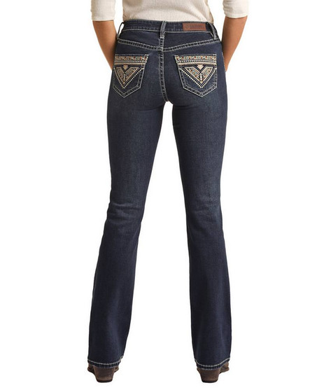 R&R Denim Embroidery Pocket Jeans BACK