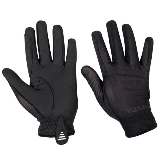 Equiline Summer Riding Gloves BLACK PAIR