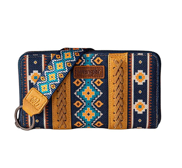 Wrangler Southwestern Wristlet Wallet MUSTARD