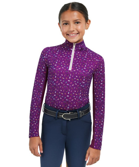 RJ Classics Libby Jr. 1/4 Zip Shirt PLUM FRONT ZIPPED