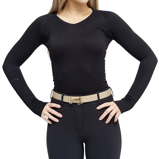 TKEQ Kennedy 2.0 V-Neck LS Shirt BLACK