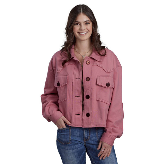 Roper Cropped Button Fleece Shirt FRONT
