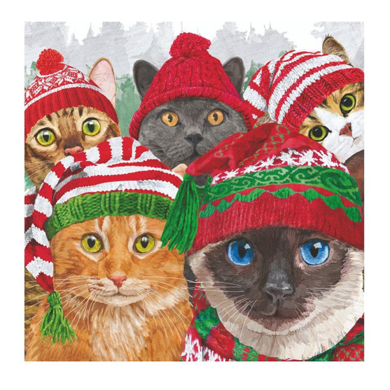 Holiday Cat Usie Paper Lunch Napkins