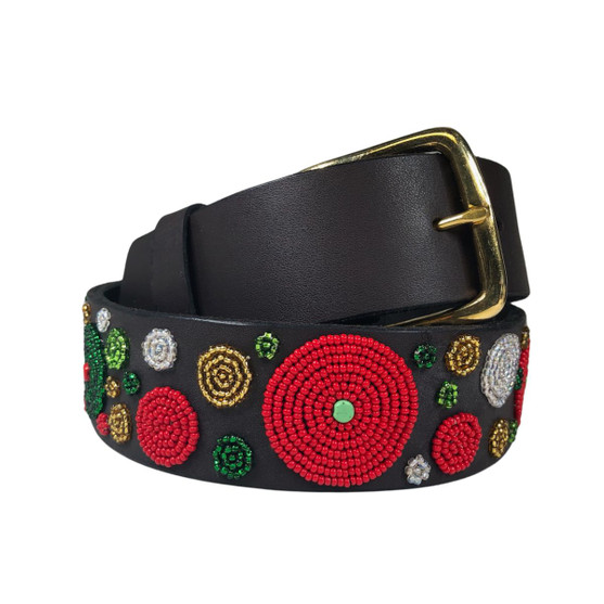 Kenyan Collection Holiday Beaded Belt DOTS