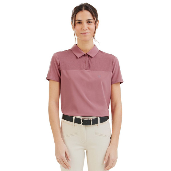Horse Pilot Ariia Short Sleeve Polo DARK PINK FRONT