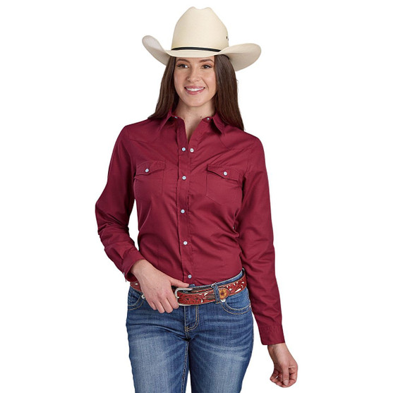 Roper Solid Red Snap Shirt FRONT