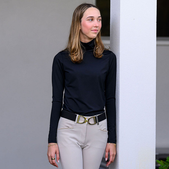 Euphoric Otto Turtleneck Top BLACK FRONT