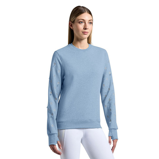Cavalleria Toscana Diagonal Crew Neck BLUE FOG FRONT