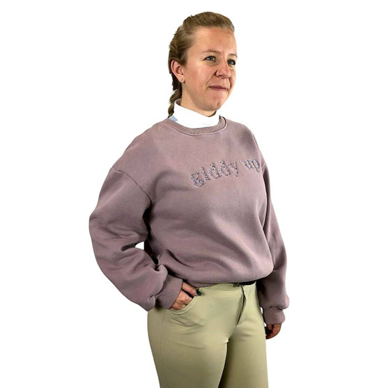 Ellany Giddy Up Equestrian Sweatshirt LAVENDER SIDE