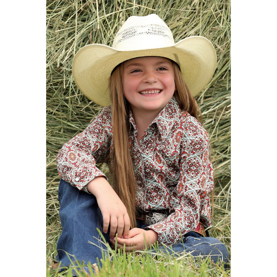 Girls Cruel Denim Medallion Print Snap Shirt